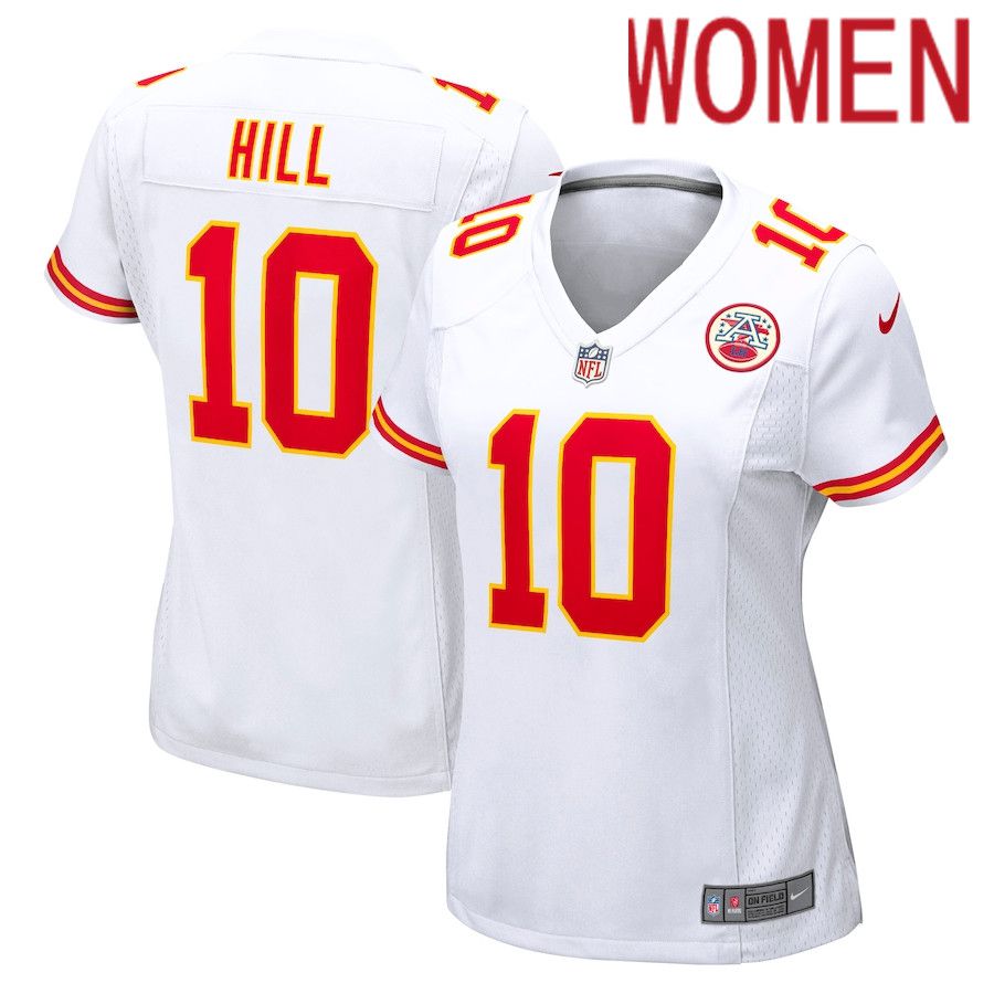 Women Kansas City Chiefs #10 Tyreek Hill Nike White Player Game NFL Jersey->women nfl jersey->Women Jersey